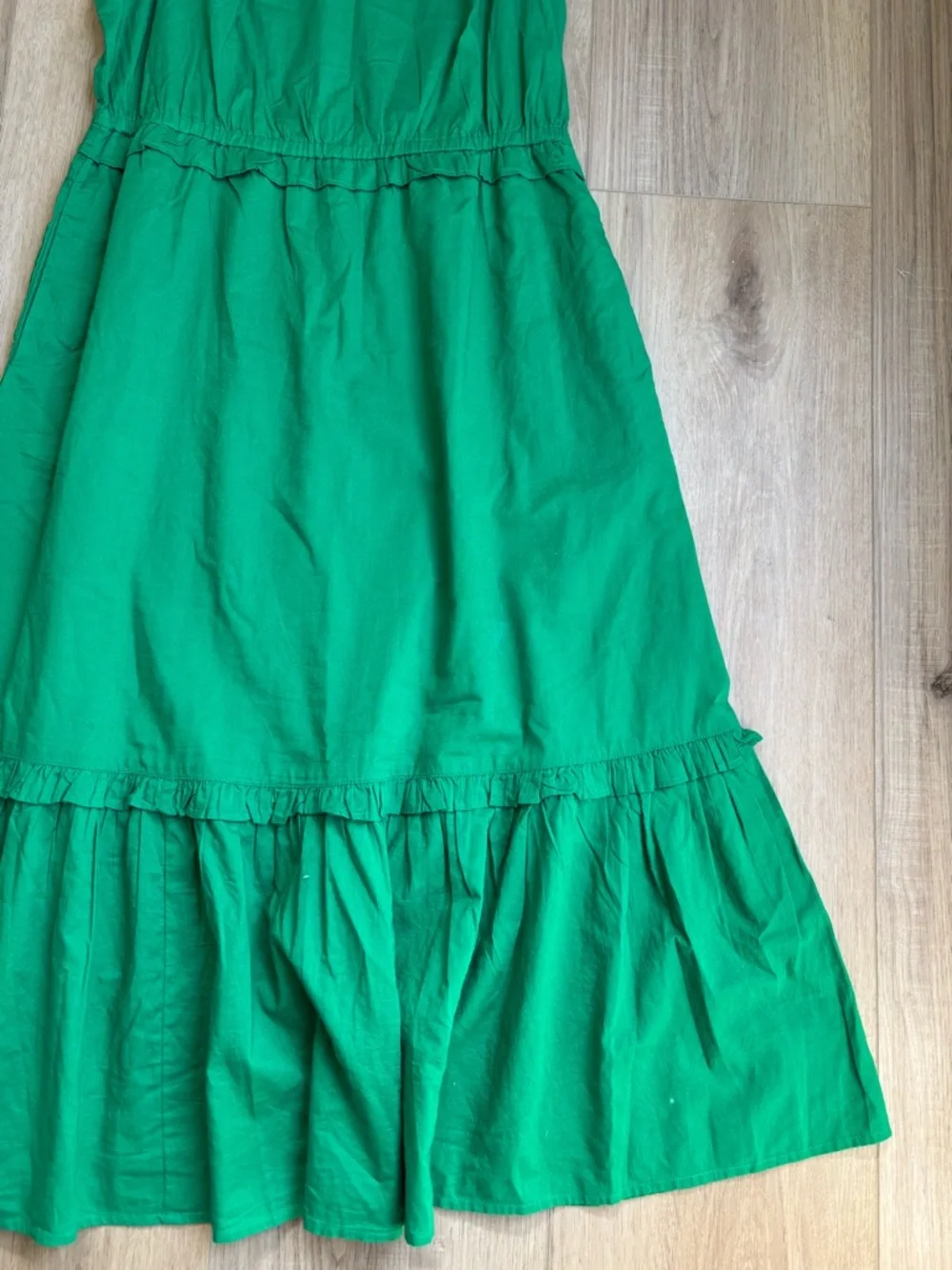 Cotton Spring Wedding Guest Dress Green Ruffle Hem Women's Maxi Size 6 J. Crew - Picture 3 of 10